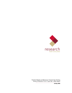 Parental Attitudes and Behaviours Towards Teen Drinking