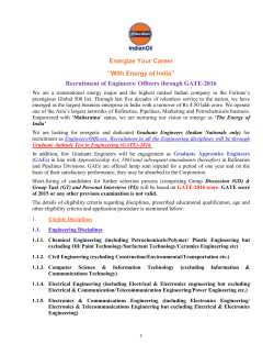 Detailed Advertisement for Recruitment of Engineers