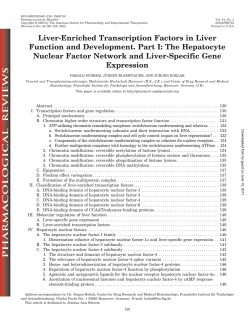 Liver-Enriched Transcription Factors in Liver Function and