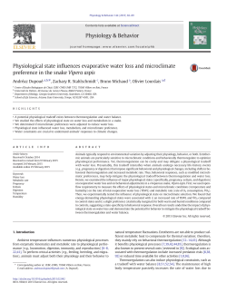 Physiological state influences evaporative water loss and