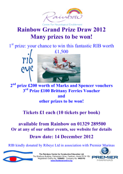 Rainbow Grand Prize Draw 2012 Many prizes to be won!