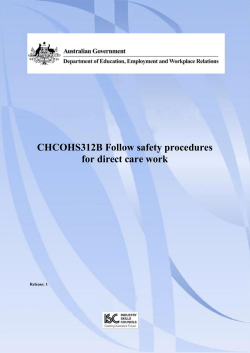 CHCOHS312B Follow safety procedures for direct care work