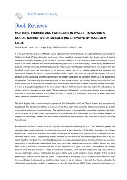 Hunters, Fishers and Foragers in Wales:Towards a Social Narrative