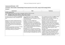 NCEA Level 1 Art History (91015) 2015