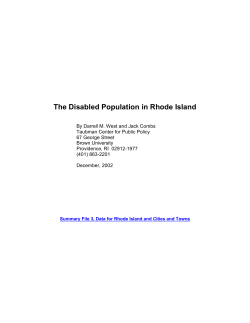 The Disabled Population in Rhode Island
