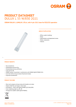 PRODUCT DATASHEET DULUX L 55 W/830 2G11