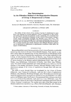 Size Determination by the Filtration Method of the
