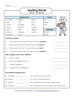 Spelling Words - Super Teacher Worksheets