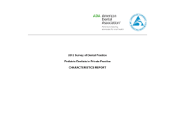 CHARACTERISTICS rpt - American Academy of Pediatric Dentistry