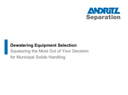 Dewatering Equipment Selection