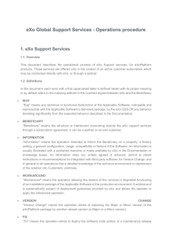 eXo Global Support Services - Operations procedure