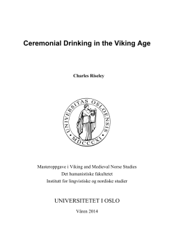 Ceremonial Drinking in the Viking Age