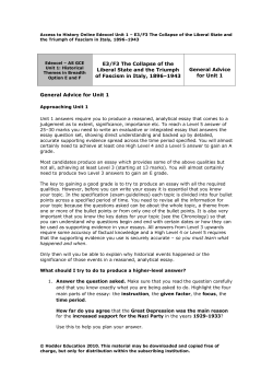 Edexcel Unit 1 - E3F3 The Collapse of the Liberal State