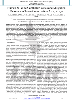 Human-Wildlife Conflicts - International Journal of Science and