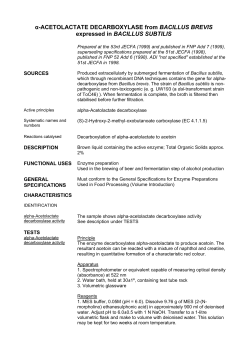alpha-ACETOLACTATE DECARBOXYLASE FROM BACILLUS