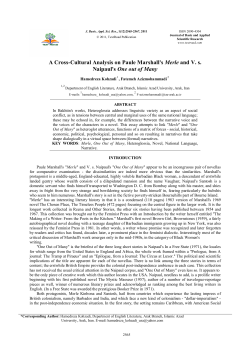 A Cross-Cultural Analysis on Paule Marshall`s Merle and V. s