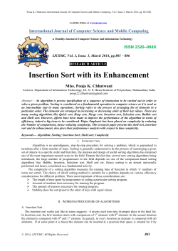 Insertion Sort with its Enhancement