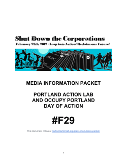 press packet - Portland Action Lab