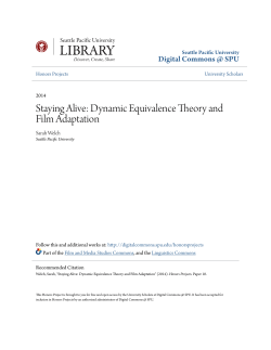 Staying Alive: Dynamic Equivalence Theory and Film Adaptation