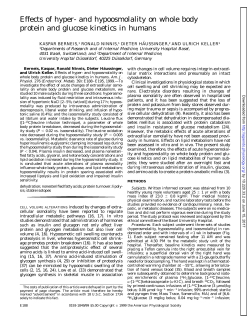 Effects of hyper- and hypoosmolality on whole body protein and