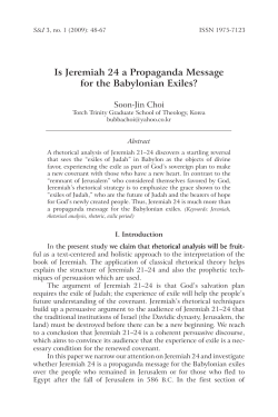 Is Jeremiah 24 a Propaganda Message for the Babylonian Exiles?