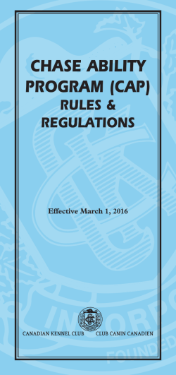 Chase Ability Program (CAP) Rules and Regulations