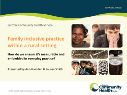 Family inclusive practice within a rural setting