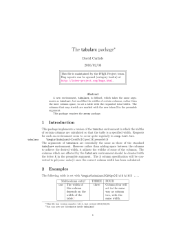 The tabularx package