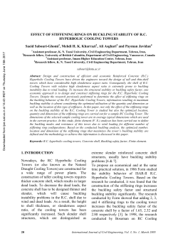 effect of stiffening rings on buckling stability of rc hyperbolic cooling
