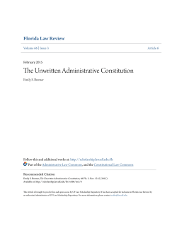 The Unwritten Administrative Constitution