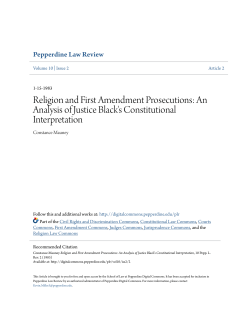 An Analysis of Justice Black`s Constitutional Interpretation