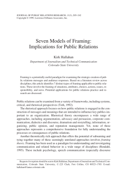 Seven Models of Framing: Implications for Public Relations