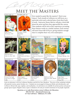 Meet the Masters - LeMoyne Center for Visual Arts