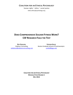 Does Comprehensive Soldier Fitness Work? CSF Research Fails