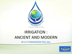 IRRIGATION : ANCIENT AND MODERN