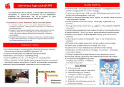 Numeracy agreement - Richmond Primary School