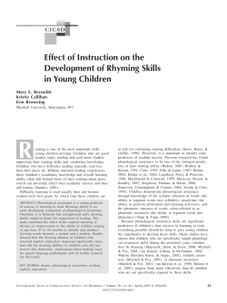 Effect of Instruction on the Development of Rhyming Skills in