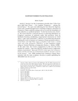 Misha Tseytlin* Article I, Section 8 of the Constitution provides that &ldquo;[t