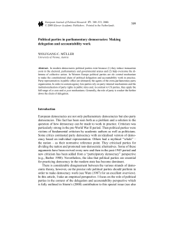 Political parties in parliamentary democracies: Making