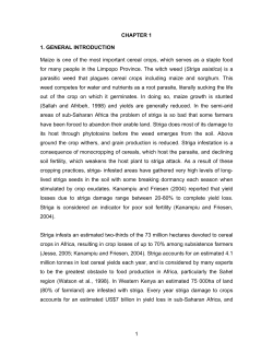 1 CHAPTER 1 1. GENERAL INTRODUCTION Maize is one of the