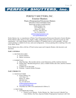 PERFECT SHUTTERS, INC. Exterior Shutters