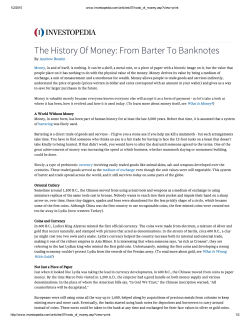 The History Of Money: From Barter To Banknotes