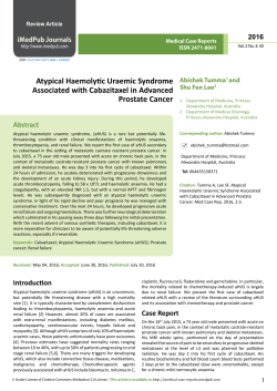 Atypical Haemolytic Uraemic Syndrome Associated with Cabazitaxel