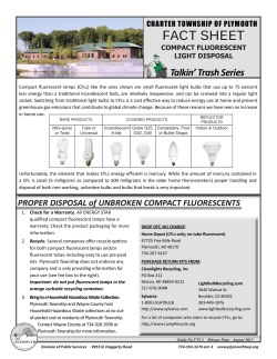 Guide TTS 2 &ndash; Compact Fluorescent Light Disposal