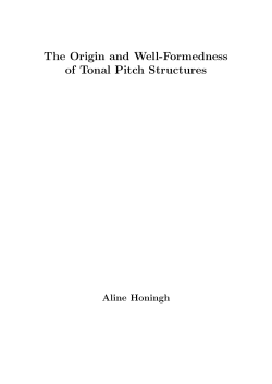 The Origin and Well-Formedness of Tonal Pitch Structures