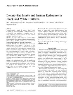 Dietary Fat Intake and Insulin Resistance in Black and White Children