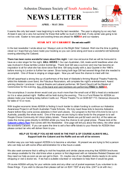 Apr/May 2016 - The Asbestos Diseases Society of South Australia