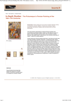 In-Depth Studies : The Picturesque in Persian Painting of the