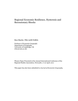Regional Economic Resilience, Hysteresis and Recessionary Shocks