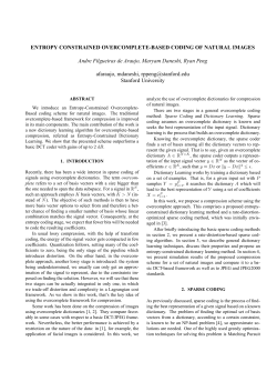 ENTROPY CONSTRAINED OVERCOMPLETE